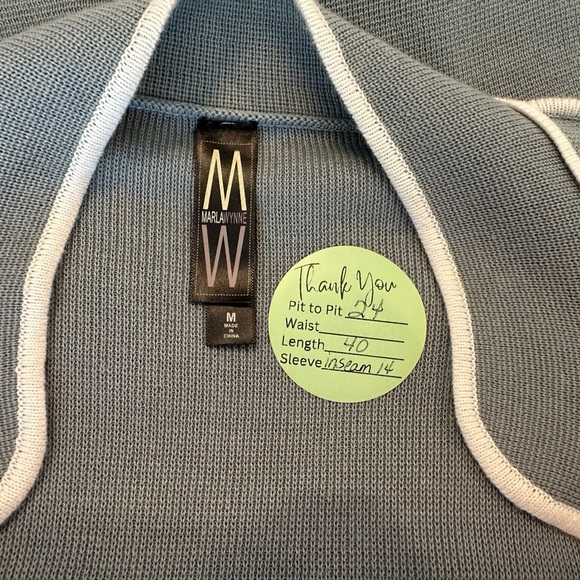 Marla Wynne Ponte Knit Open Cardigan Duster Light Sage - Picture 5 of 6